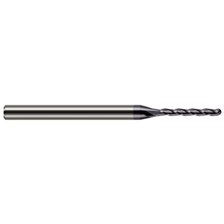 HARVEY TOOL Miniature End Mill - Ball - Long Flute, 0.0620" (1/16), Length of Cut: 5/8" 957262-C3